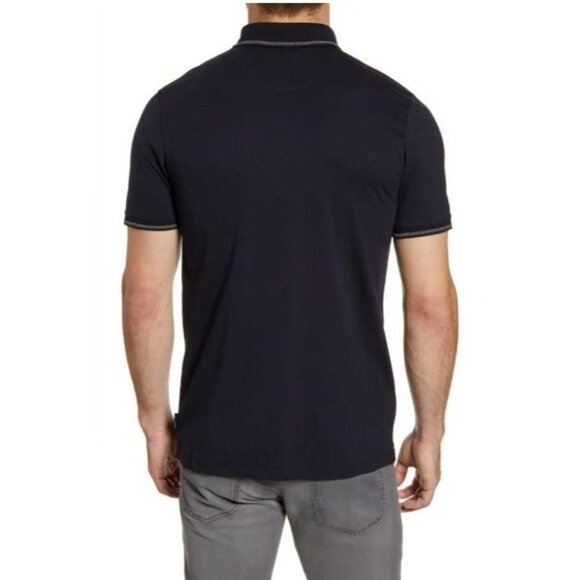 Ted Baker Men's Navy Tortilla Slim Fit Tipped Pocket Polo size ~M - Picture 5 of 15